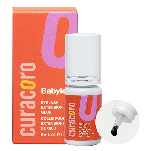 Curacoro Professional Eyelashes Glue - Extra Strong Adhesive for Salon Use, Clear & Black, Multiple Drying Times (0.5-3 Sec), 0.17 fl.oz / 5ml, 7-8 Week Retention - for Trained Lash Technicians Only