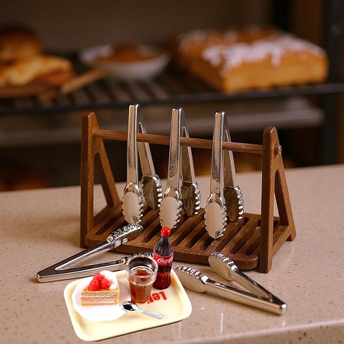 6-Piece Happy Afternoon Tea Miniature Set – Dollhouse Kitchen Accessories, Includes Tray, Soda, Cake, Plate, Spoon, Perfect for Pretend Play, Miniature Food Set for Dollhouses and Play Kitchens