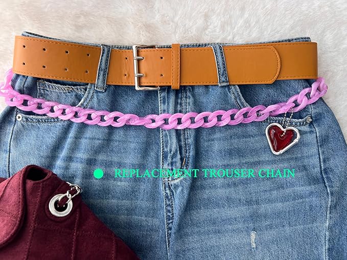 Acrylic Resin Chain Purse Strap 11.8IN Chunky Purse Transparent Chainn DIY Acrylic Bag Chain (Bright yellow)