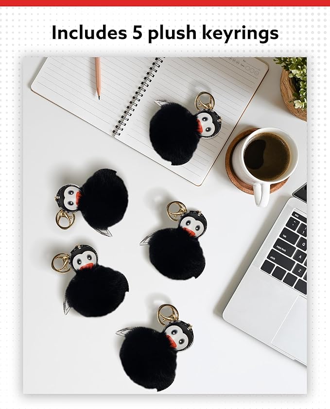 ALPI Super Plush Keychain - Cute Keychain for Bags, Keys, & More - Adorable Purse Charm - Pack of 5