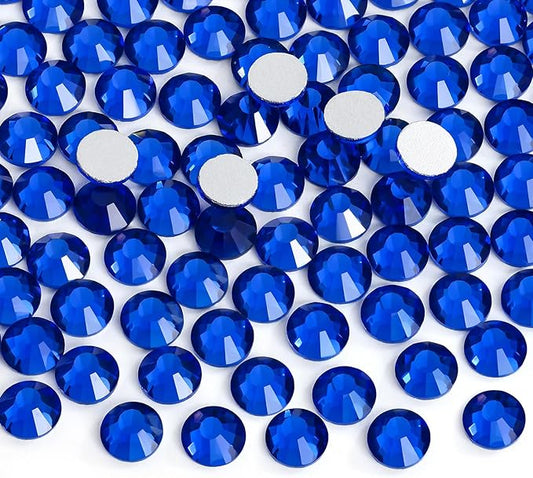 Jollin 2880pcs Flatback Rhinestones Glue Fix Crystal Glass Diamantes Gems for Crafting Nail Art Crafts Decorations Clothes Shoes 1.6 mm (ss4, Sapphire)