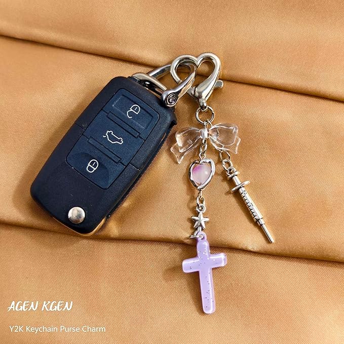 Novelty keychains Aesthetic Y2K Keychain Charms Stylish Keychains Accessories for Women Bag Purse Gifts