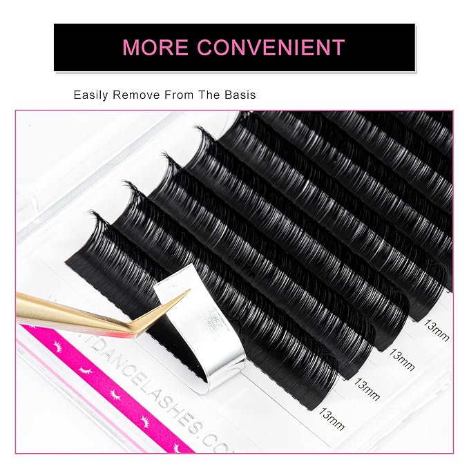 TDANCE Lash Extension Matte Black Eyelash Extension C CC D DD J B L Curl Volume & Classic Lash Extensions 0.03-0.18mm Thickness Professional Salon Use(0.05-C,9 mm)