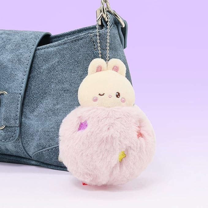 Anirollz Miniz Plush Charm Cute Stuffed Animal Keychain Kawaii Mini Bag Accessory Collectible Pocket Toy for Kids & Adults