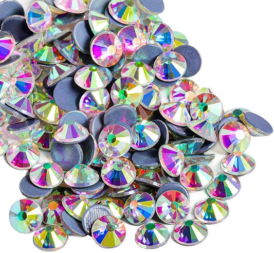 Beadsland Hotfix Rhinestones, 2880pcs Flatback Crystal Rhinestones for Crafts Clothes DIY Decorations, Crystal AB, SS8, 2.3-2.5mm