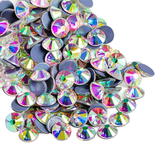 Beadsland Hotfix Rhinestones, 1440pcs Flatback Crystal Rhinestones for Crafts Clothes DIY Decorations, Crystal AB,SS12,3.0-3.2mm