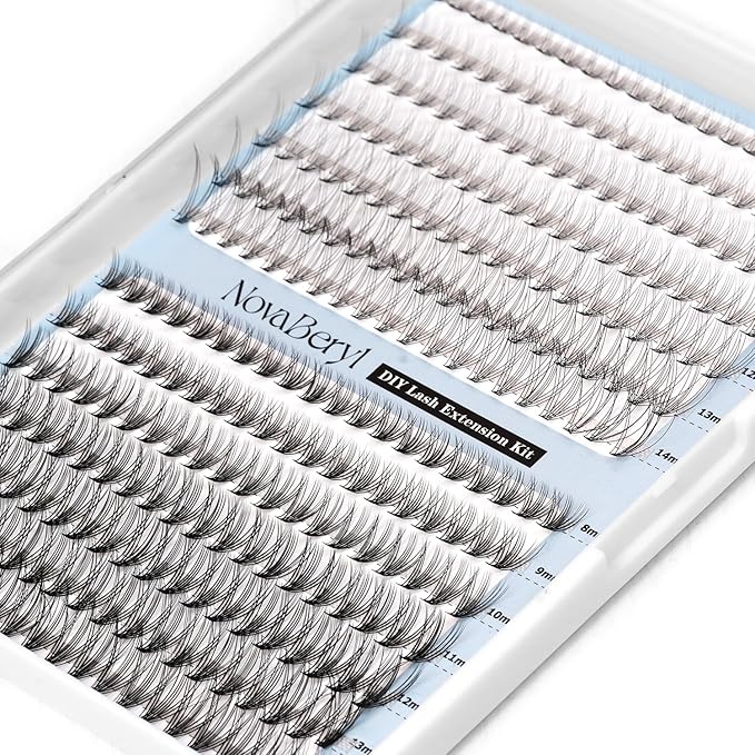 Madam Fifi 10D & 20D Lash Clusters, DIY Individual Lash Extensions, Soft Reusable Natural Eyelashes, 0.07mm C Curl, Mixed Lengths 8-14mm, Natural Look False Lashes