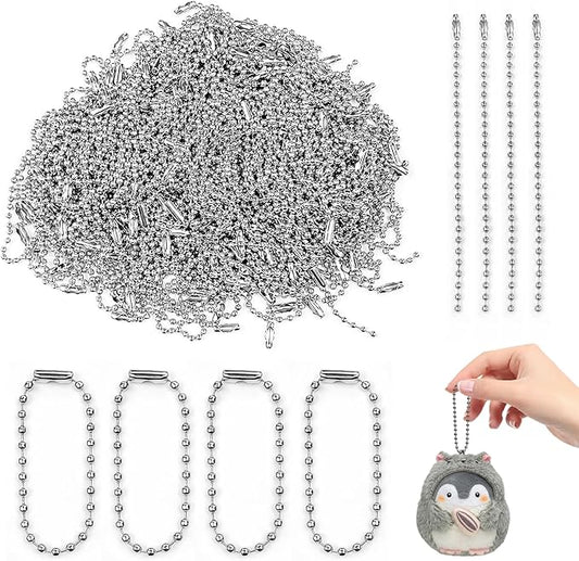 220 Pcs 3.9 Inch Ball Bead Chains with Connector Clasp Keychain Extension for Jewelry Making DIY Crafts Hanging Decoration