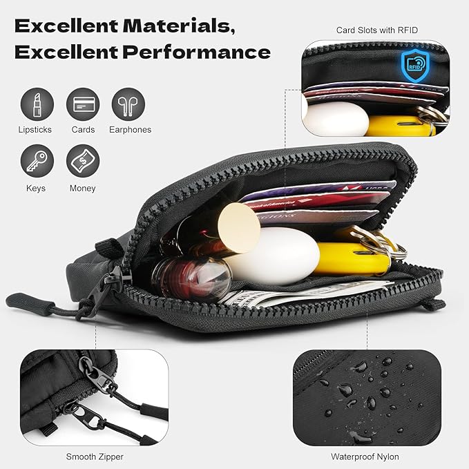 TiMOVO Clip and Go Phone Strap Crossbody with Detachable Wallet, RFID Blocking, Adjustable Anti-Theft Phone Lanyard
