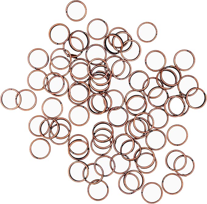 Mandala Crafts Assorted Antique Copper Colored Double Jump Rings for Jewelry Making - 540 Pcs Mini Split Key Rings Set for Crafts, DIY Keychains, and Accessories