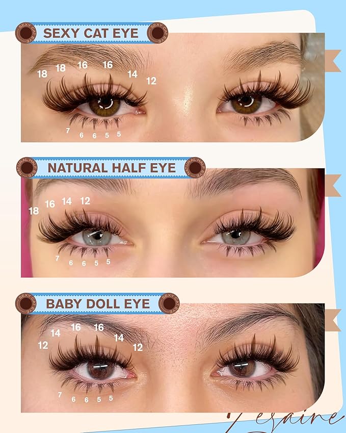 Brown Lash Clusters With Spikes Bottom Eyelash Clusters Wispy Cluster Eyelash Extensions Brown Manga Lash Clusters Fluff Individual Lashes 12-18MM 264Pcs by Zegaine