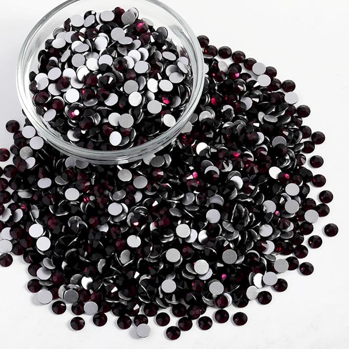 Beadsland Flatback Rhinestones Bulk,14400pcs Burgundy Rhinestones for Nails Crafts Clothes DIY Decoration, Amethyst, SS16, 3.8-4.0mm