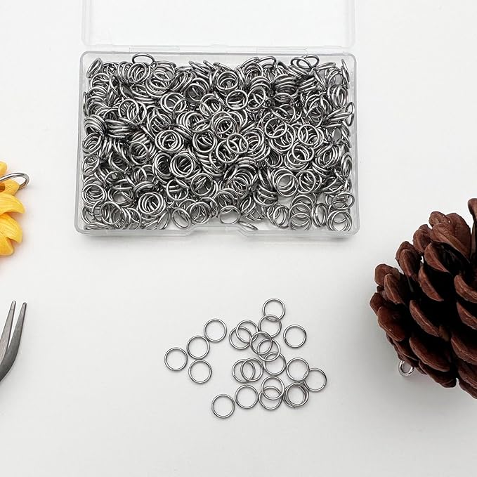 600 Pcs Jump Rings,304 Stainless Steel O Rings,10MM Open/Close Loop Contactors for Jewelry Making,DIY Crafts, Industrial Repair 1.2MM Thickness (16 Gauge)
