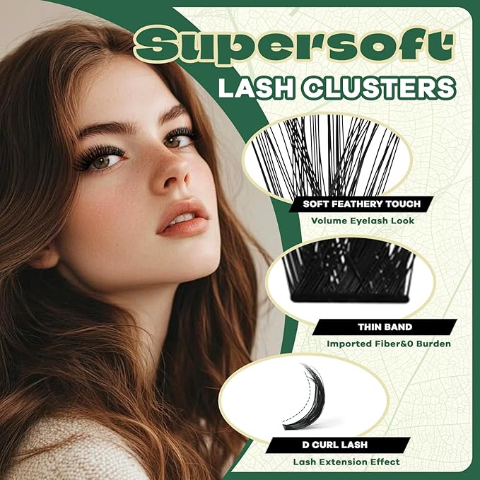 Lash Clusters 280Pcs Eyelash Clusters KEYYOU 100D D Curl 9-18MIX Clusters Lashes Thick Super Soft Wispy DIY Eyelash Extension at Home(100D-D,9-18MIX)