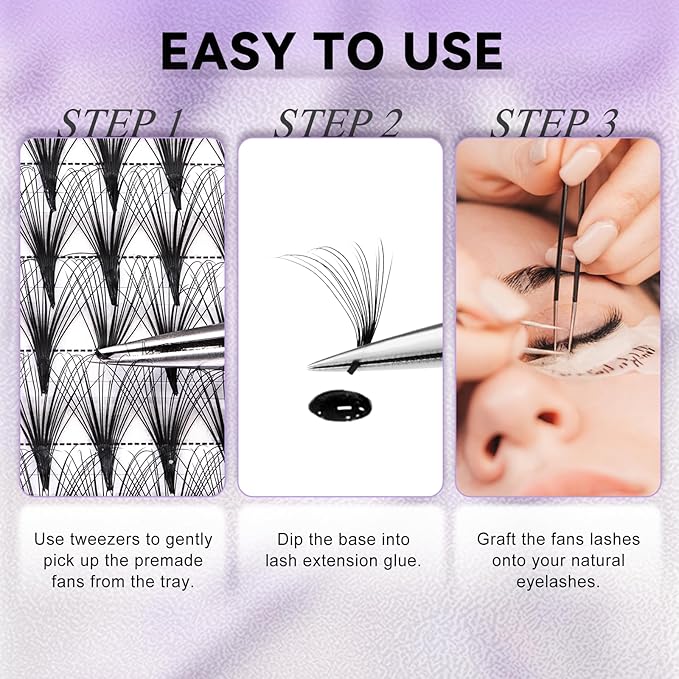FADLASH Premade Lash Fans Multi Length Hybrid Volume Premade Easy Fans 0.07 Thickness D Curl 16D Multi Length 8-10-12mmmm Camellia Natural Eyelash Extensions(16D-0.07-D, Camellia 8-10-12mm)