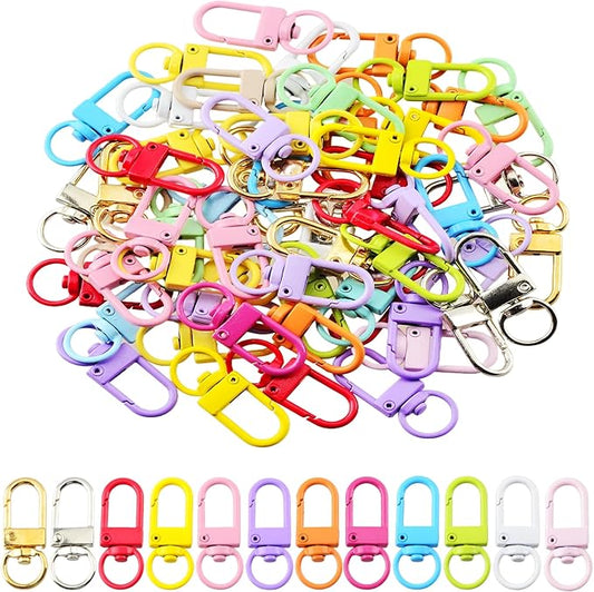 KJML DIY Keychain clip 60pcs Swivel Snap Lobster Claw Keychain Clasps Lanyard Hardware Key Chain Hooks for Bag Charm