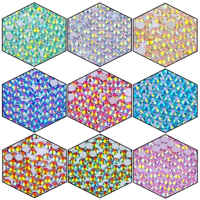 2250 Pcs SS16 4mm Flatback Rhinestones for Nails Art Crafts Glitter Round Gems AB Crystals DIY Clothes Shoes （Rose Purple AB）