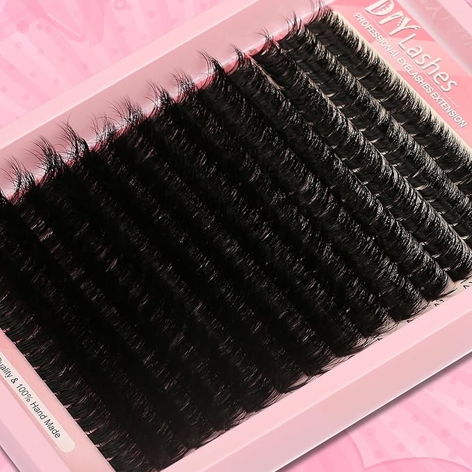 D Curl Eyelash Lash Clusters Lashes Extensions 280 Pcs Volume Wispy Individual Eye Lash Cluster 100P DIY Home Makeup Thin Band Clusters Lashes Extension Kit (9-20MM)