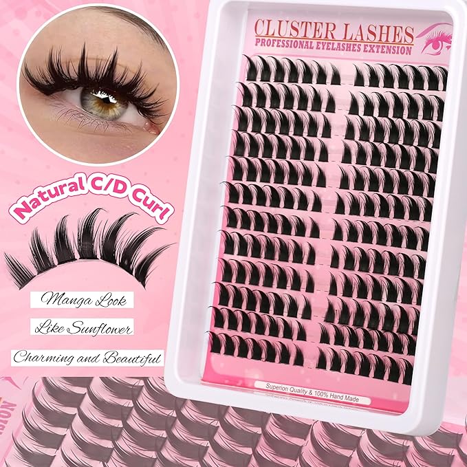 Spikes Lash Clusters Eyelash Clusters Volume Long 12-18mm Individual Lashes DIY Spiky Lash Extension Mega Cluster Eyelash Extensions Mink Strips Lashes Thick