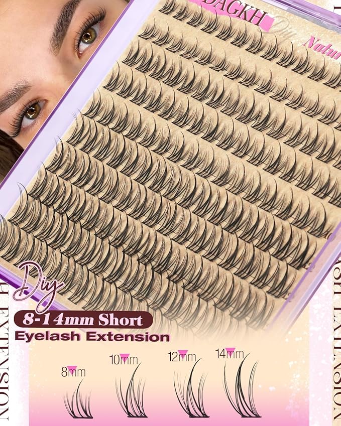Short Anime Lash Cluster Natural Lash Extension Spiky Individuals Lashes 8-14mm Manga Cluster Eyelash Extensions Super Natural DIY Doll Eyelash Extension C Curly Wispy Eyelash Clusters