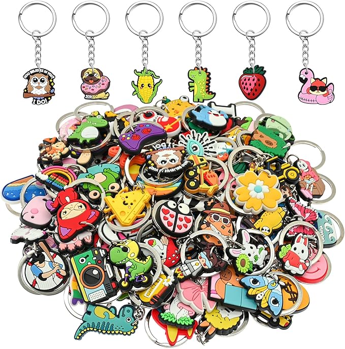 30-200P Cute Keychains for Backpacks Bulk Keychain Charms Decor Bag Accessories Keyring Random Different Key Chains