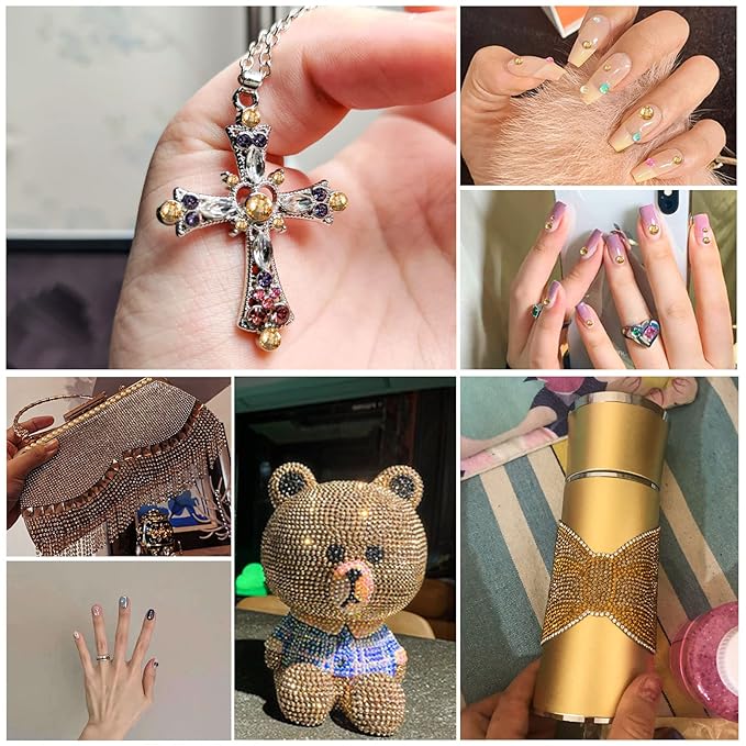 Beadsland 1440pcs Flat Back Crystal Rhinestones Round Gems for Nail Art and Craft Glue Fix, Lt Colorado Topaz,SS12,3.0-3.2mm
