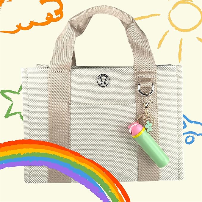 Mini Trendy Bottle Keychain Accessories Compatible with Owala Water Cute Tumbler Cup Chapstick Lip Balm Holder Charms
