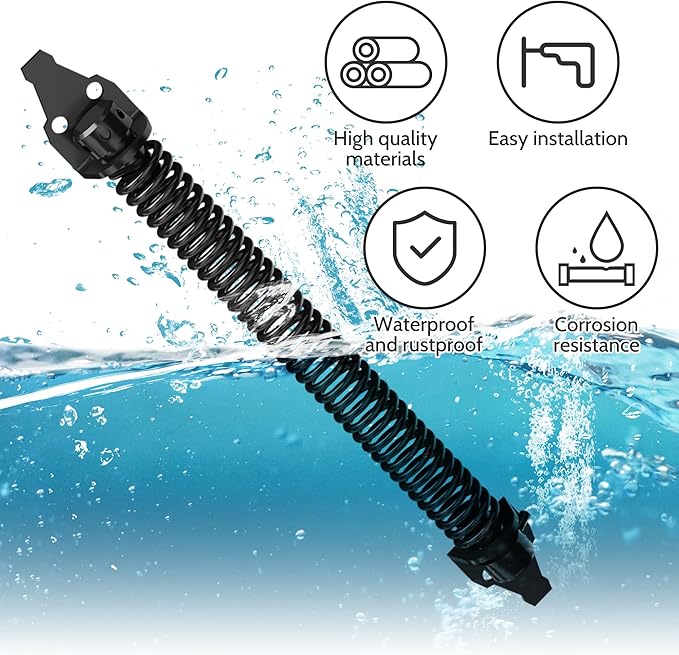 14" Gate Spring Self Closing Heavy Duty Outdoor Door Spring Automatic Gate Closer, Adjustable for Wooden and Vinyl Fence, Black