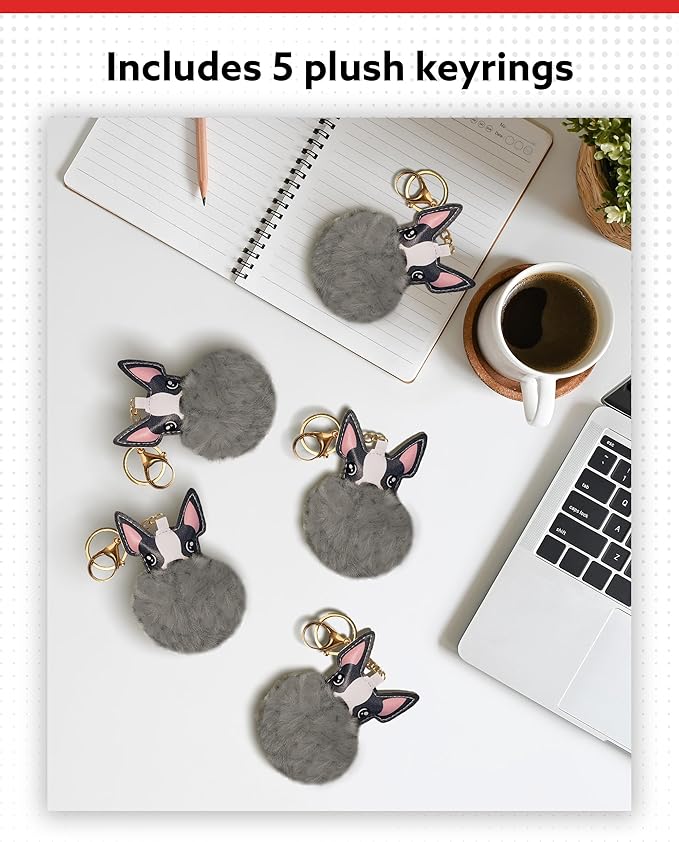 ALPI Super Plush Keychain - Cute Keychain for Bags, Keys, & More - Adorable Purse Charm - Pack of 5