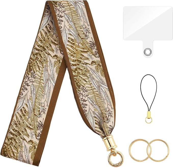 ZOOEASS Phone Lanyard Charm with Tether Tab Neck Lanyards for ID Badges Car Key Women Cute Scarf Keychain Strap Around Neck