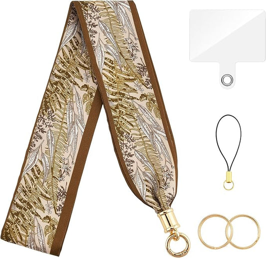 ZOOEASS Phone Lanyard Charm with Tether Tab Neck Lanyards for ID Badges Car Key Women Cute Scarf Keychain Strap Around Neck