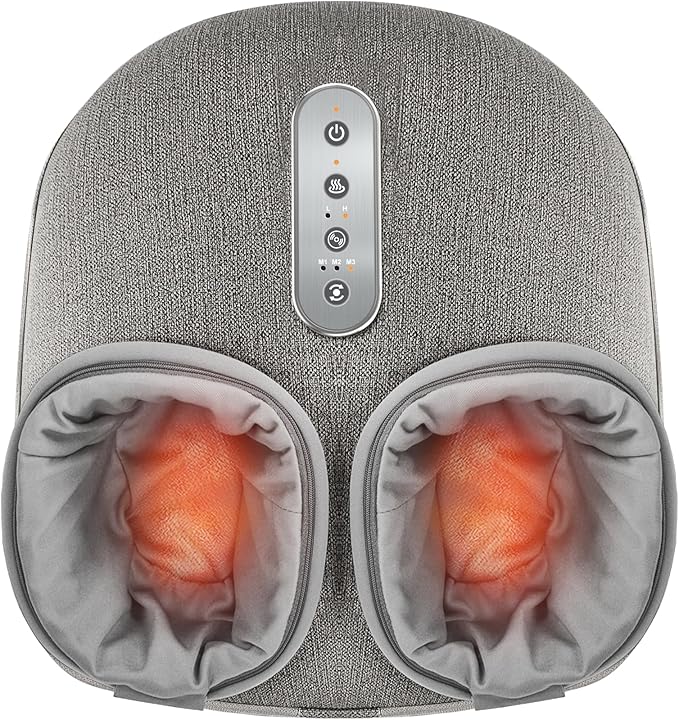 Medcursor Foot Massager Machine with Heat, Shiatsu Deep Kneading, Delivers Relief for Tired Muscles and Plantar, Multi-Level Settings & Adjustable Intensity for Home or Office Use, Gifts for Women Mom