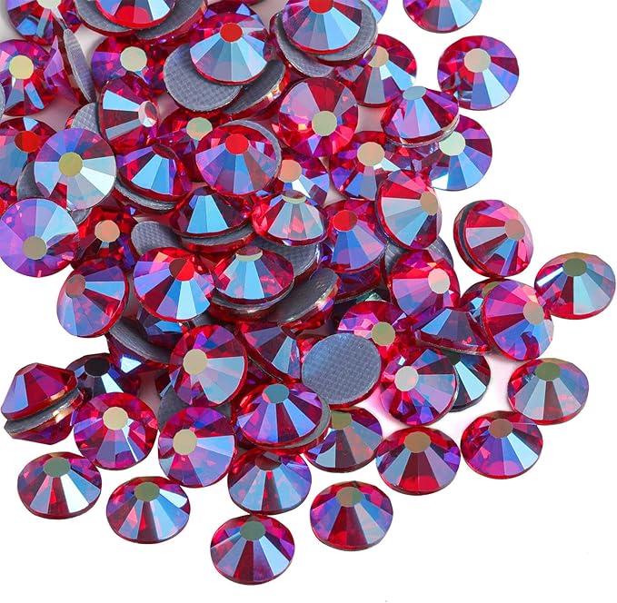 Beadsland Hotfix Rhinestones, 2880pcs Flatback Crystal Rhinestones for Crafts Clothes DIY Decorations, Light Siam AB, SS10, 2.7-2.9mm
