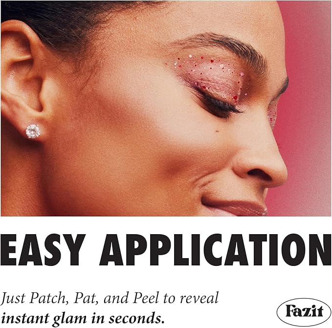 Fazit Makeup Patches - Sweetheart Eye Speckles - Glow Up Make-Up Patches - Cute Glitter Makeup Accessories for Women - Cosmetic Glitter for Face