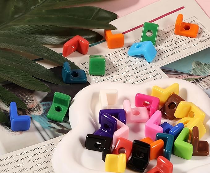 40 PCS Letter Beads 3D Acrylic 21mm x 14mm L Loose for Jewelry Making Bracelet Necklaces Keychain Phone Bag Chain Key Chains(Mixed Color L)