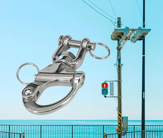 Pair Swivel Jaw Snap Shackle 316 Stainless Steel for Quick Release Bail Rigging,Sailboat Spinnaker Halyard and Marine Applications
