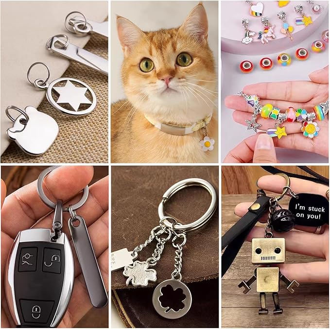 500pcs Assorted 5 Size Small Split Ring for Key Ring, Metal Keychains Key Rings Pet Collar Tag Double Loops Round Jump Rings for Jewelry Making Necklaces Bracelets Earrings Craft Accessories, Silver