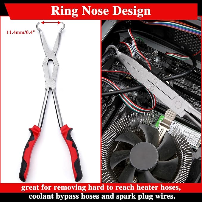 13 Inch Long Reach XL Pivot Ring Nose Pliers with Serrated Jaw for Hard to Reach Spaces