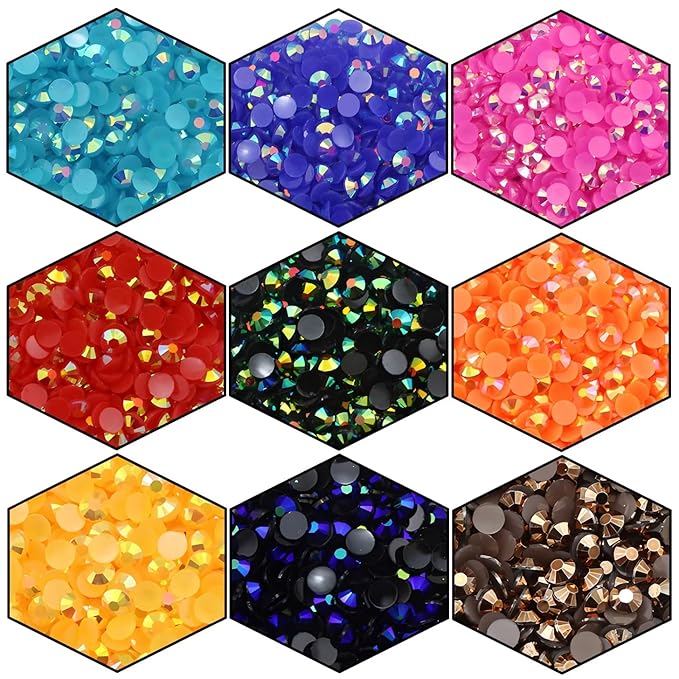 1440 Pcs SS20 5mm Flatback Rhinestones for Nails Art Crafts Glitter Round Shine Gems AB Crystals DIY Clothes Shoes （Light Sapphire AB）