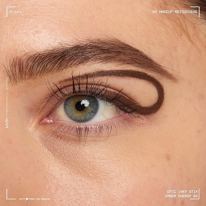 NYX PROFESSIONAL MAKEUP Epic Inky Stix Eyeliner, Mechanical Cream Gel Eyeliner, Waterproof Formula With Up To 24HR Wear - 02 Ember Energy (Matte Warm Brown)