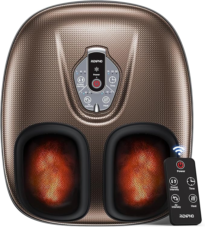 RENPHO Foot Massager Machine with Heat [2026 Upgraded], Shiatsu Foot Massager for Plantar Fasciitis, Valentines Day Gifts for Women, Cordless Control, 2026 New Upgraded, BN