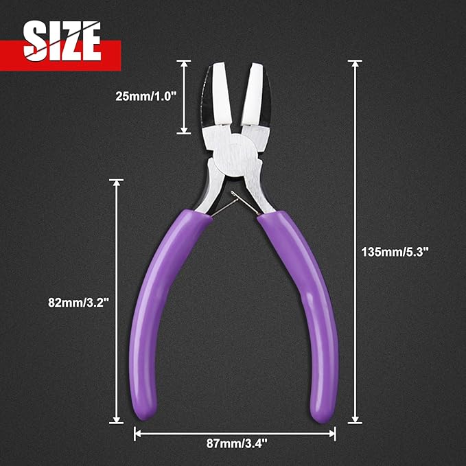 5.5 Inches Double Nylon Flat Jaw Pliers with 2 Replacement Tips Flat Nylon Jaw Pliers Wire Wrapping Tool Nylon Jaw Pliers for Jewelry Making Beading Looping Shaping Wire DIY Crafts