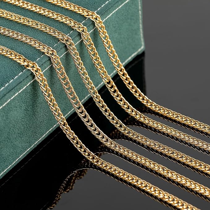 UMAOKANG 33 Feet Gold Plated Aluminum Jewelry Chains Bulk Double Curb Link Chain Roll with Jump Rings and Lobster Clasps Handmade Jewelry Craft Chain Spool