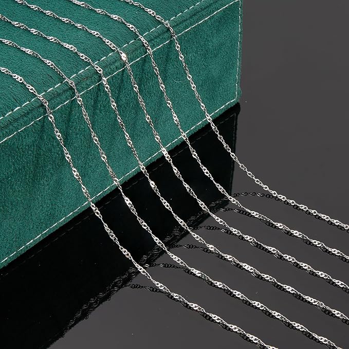 UMAOKANG 32.8 Feet Stainless Steel Jewelry Making Chains Delicate Singapore Link Chain Women Necklace DIY