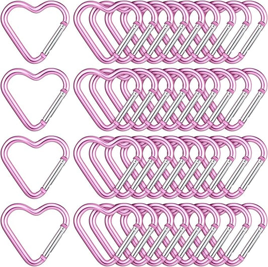 Shimeyao Heart Shape Keychain Clip Cute Pink Snap Key Ring Keychain Hook Aluminum Alloy Key Holder for Valentine's Gift Outdoor Spring Traveling Couple Wife Husband Gift Walking