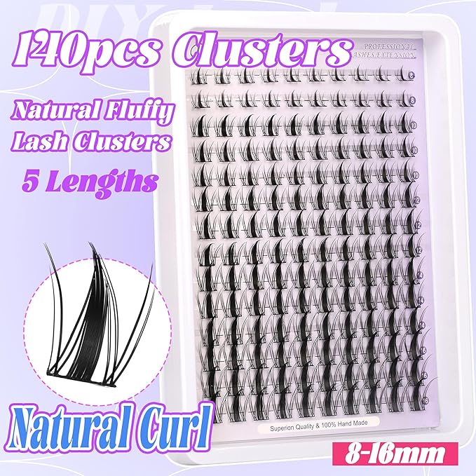 Himirell Lash Clusters Manga Eyelash Clusters Anime Cluster Eyelash Extensions Clusters Lashes Natural Look Eyelashes Fairy Lash Clusters Manga Individual Lashes for Self Application (8-16MM)