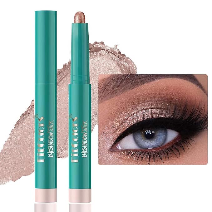 Eyeshadow Stick Eye Shadow Brightener Stick Eyeliner Pencil Cream Shimmer Glitter Smooth Eyeshadow Pencil Primer Highlighter Natural Waterproof Long Lasting (03)