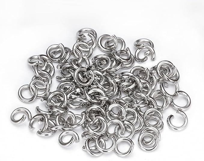 1500Pcs 6mm Stainless Steel Open Jump Rings 16 Gauge Metal O Rings Single Loop Connectors for Jewelry Necklaces Bracelet Earrings Keychains Chainmail DIY Making