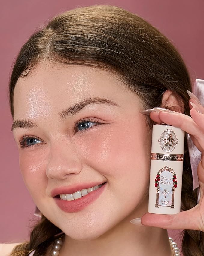 Flower Knows Strawberry Cupid All Day Glow Liquid Blush,Sweat & Water-Resistant Dewy Blush for Cheeks,Blendableand Hydrating Nature Nude Face Makeup for Women & Girls,0.25 Fl Oz(05 Rum Cocoa)