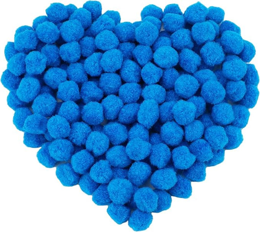 MORFEN 150 Pieces Pom Poms, 1 Inch Blue Craft Pom Poms, Fuzzy Pompom Puff Balls, Small Pom Pom Balls for DIY Arts and Crafts Projects, Home Decorations